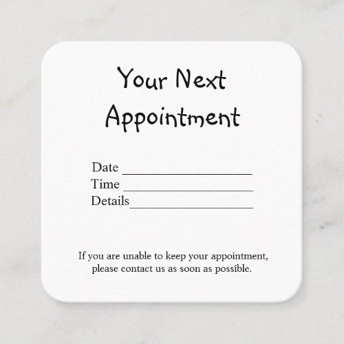 simple minimal add your name text pictures appoint appointment card