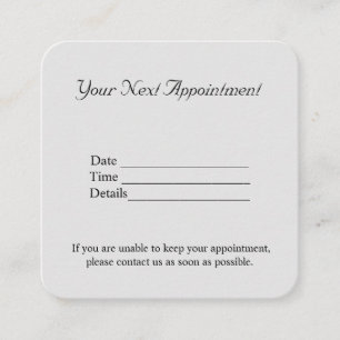 simple minimal add your name text pictures appoint appointment card
