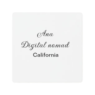 Simple minimal add your name text place california metal print