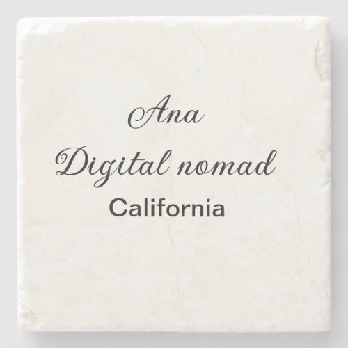 Simple minimal add your name text place california stone coaster