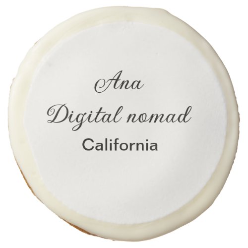 Simple minimal add your name text place california sugar cookie
