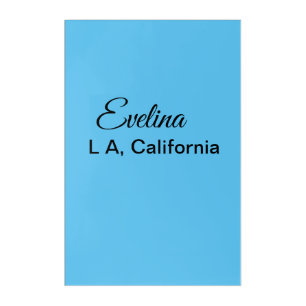 Simple minimal add your name text place city custo acrylic print