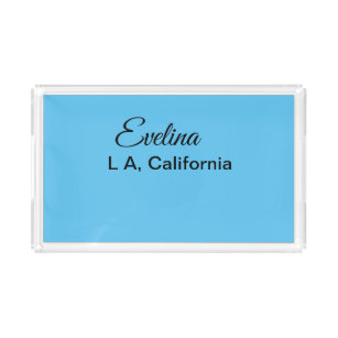 Simple minimal add your name text place city custo acrylic tray