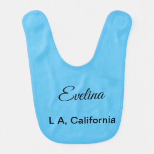 Simple minimal add your name text place city custo baby bib