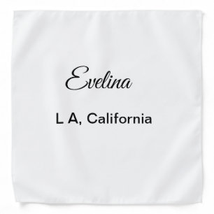 Simple minimal add your name text place city custo bandana