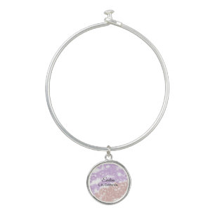 Simple minimal add your name text place city custo bangle bracelet