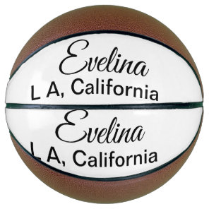 Simple minimal add your name text place city custo basketball