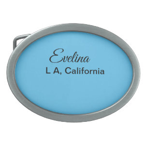 Simple minimal add your name text place city custo belt buckle