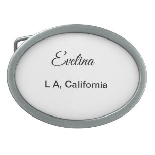 Simple minimal add your name text place city custo belt buckle