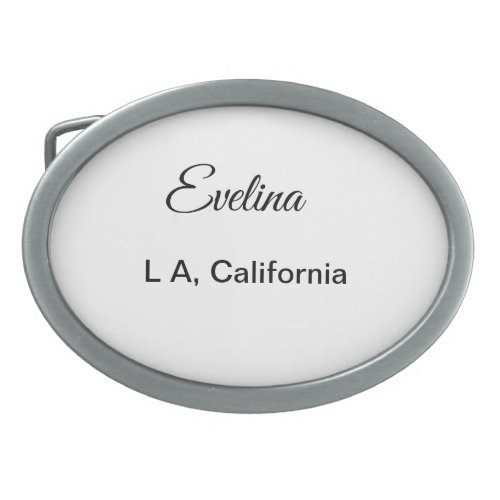 Simple minimal add your name text place city custo belt buckle
