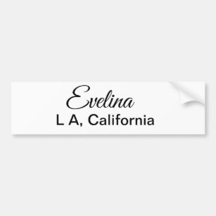 Simple minimal add your name text place city custo bumper sticker