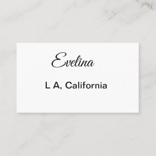 Simple minimal add your name text place city custo business card