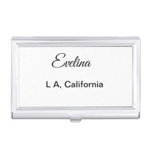 Simple minimal add your name text place city custo business card case