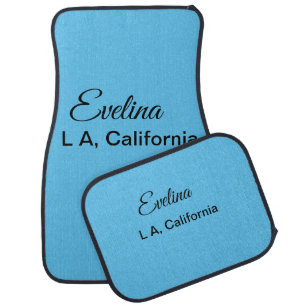 Simple minimal add your name text place city custo car floor mat