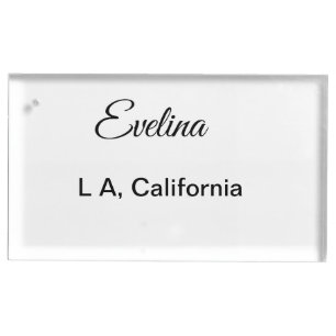 Simple minimal add your name text place city custo card holder