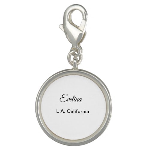 Simple minimal add your name text place city custo charm