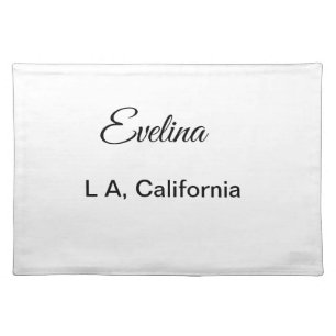 Simple minimal add your name text place city custo cloth placemat