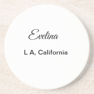 Simple minimal add your name text place city custo coaster