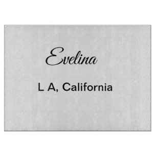 Simple minimal add your name text place city custo cutting board