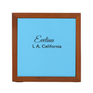 Simple minimal add your name text place city custo desk organizer
