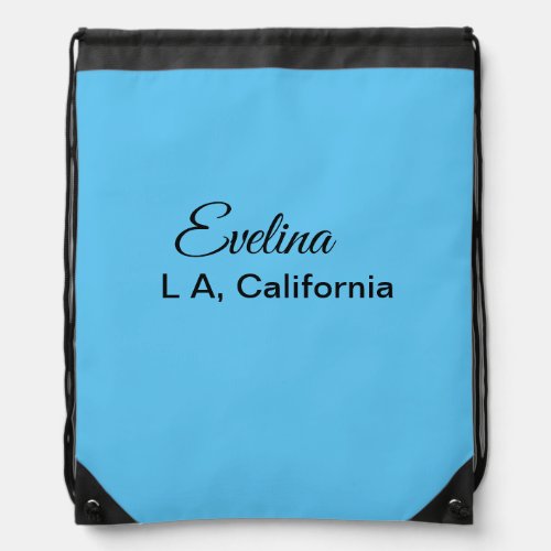 Simple minimal add your name text place city custo drawstring bag
