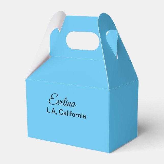 Simple minimal add your name text place city custo favor boxes (Front Side)