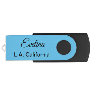 Simple minimal add your name text place city custo flash drive