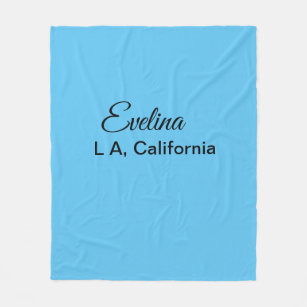 Simple minimal add your name text place city custo fleece blanket