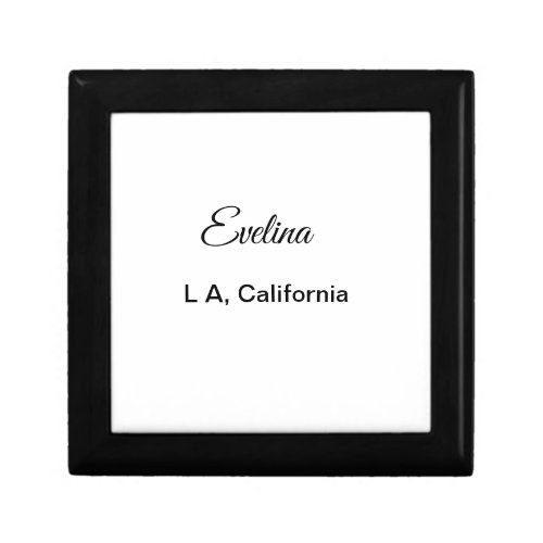 Simple minimal add your name text place city custo gift box