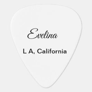 Simple minimal add your name text place city custo guitar pick