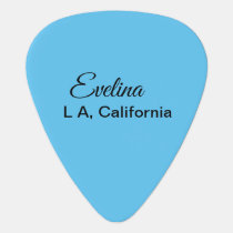 Simple minimal add your name text place city custo guitar pick