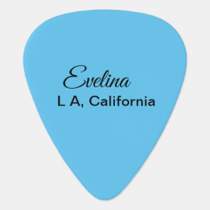 Simple minimal add your name text place city custo guitar pick