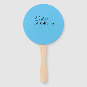 Simple minimal add your name text place city custo hand fan