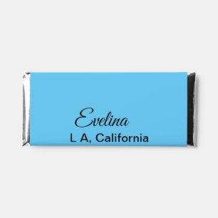 Simple minimal add your name text place city custo hershey bar favors