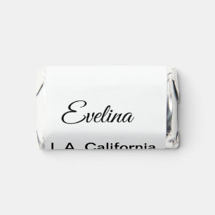 Simple minimal add your name text place city custo hershey's miniatures