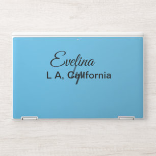 Simple minimal add your name text place city custo HP laptop skin