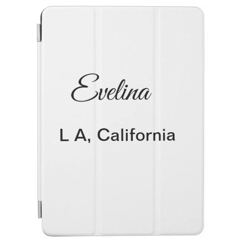 Simple minimal add your name text place city custo iPad air cover