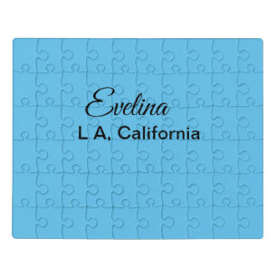 Simple minimal add your name text place city custo jigsaw puzzle
