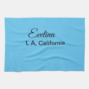 Simple minimal add your name text place city custo kitchen towel