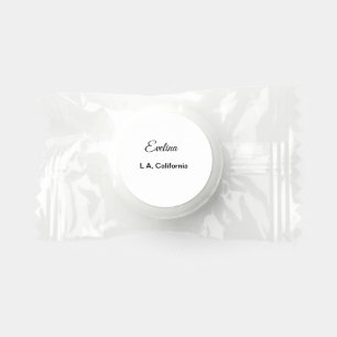 Simple minimal add your name text place city custo life saver® mints