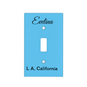 Simple minimal add your name text place city custo light switch cover