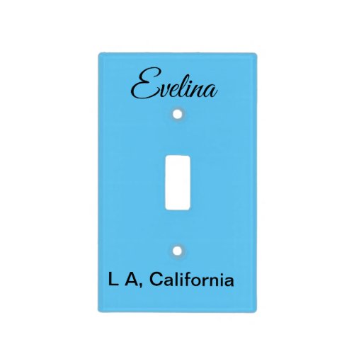 Simple minimal add your name text place city custo light switch cover