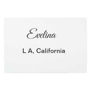 Simple minimal add your name text place city custo metal print