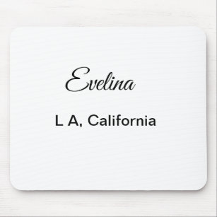 Simple minimal add your name text place city custo mouse pad