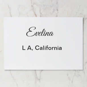 Simple minimal add your name text place city custo paper pad