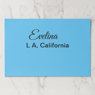 Simple minimal add your name text place city custo paper pad
