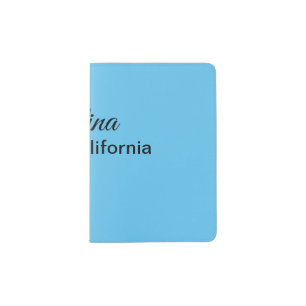 Simple minimal add your name text place city custo passport holder