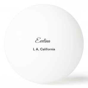 Simple minimal add your name text place city custo ping pong ball