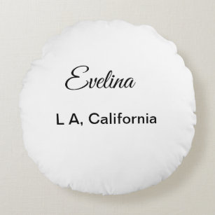Simple minimal add your name text place city custo round pillow