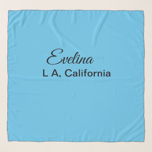 Simple minimal add your name text place city custo scarf (Front)